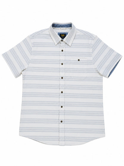 Chemise Lee Blanc à rayures de seconde main pliés en parfaite condition Grade A pour revendeurs.