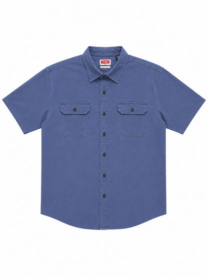 Chemise Wrangler bleue de seconde main pliés en parfaite condition Grade A pour revendeurs.