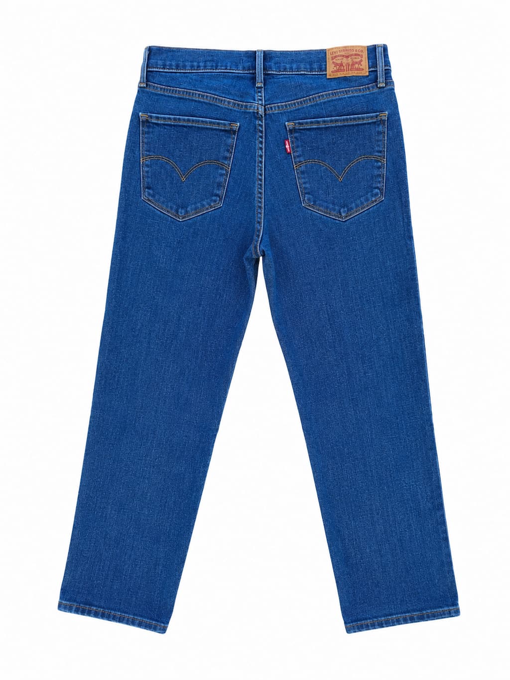 Pantacourt Levi's bleue clair de seconde main plié en parfaite condition Grade A pour revendeurs.