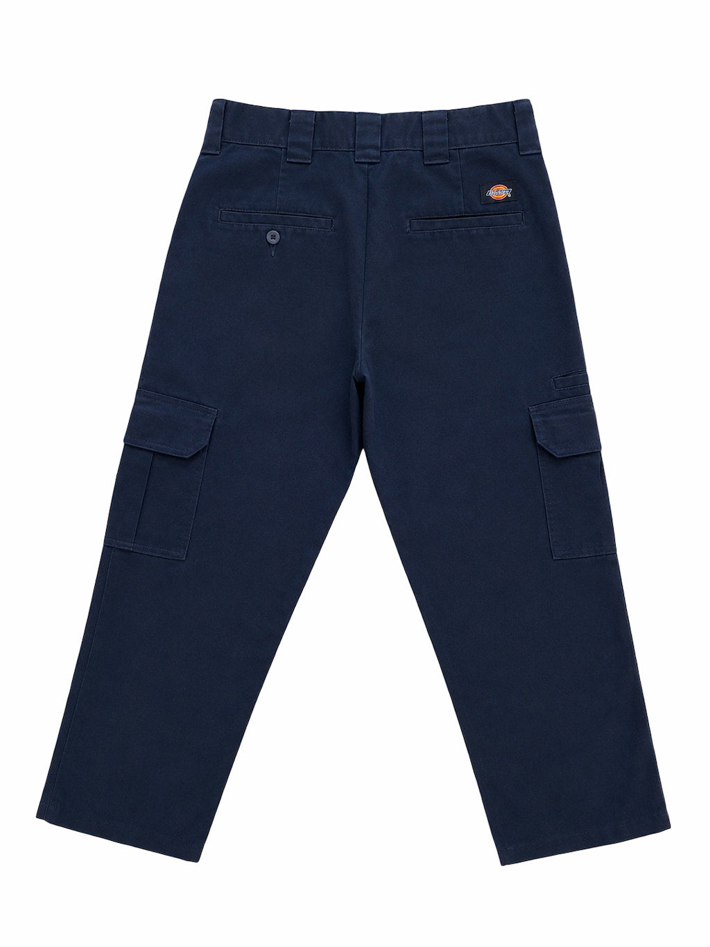 Pantalon dickies bleue marine de seconde main plié en parfaite condition Grade A pour revendeurs.