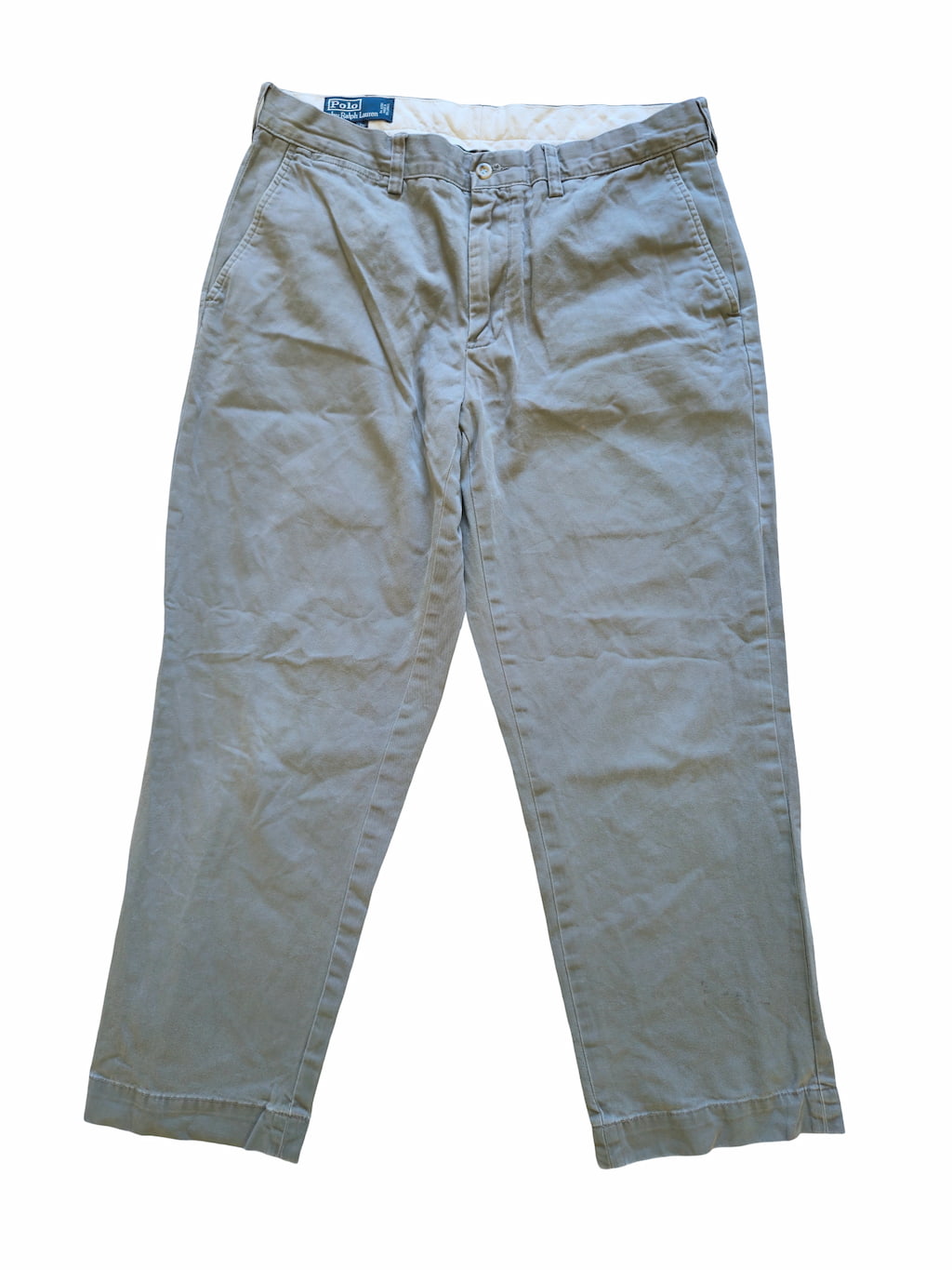 Pantalon Ralph Lauren beige de seconde main plié en Grade B pour l'achat en gros.