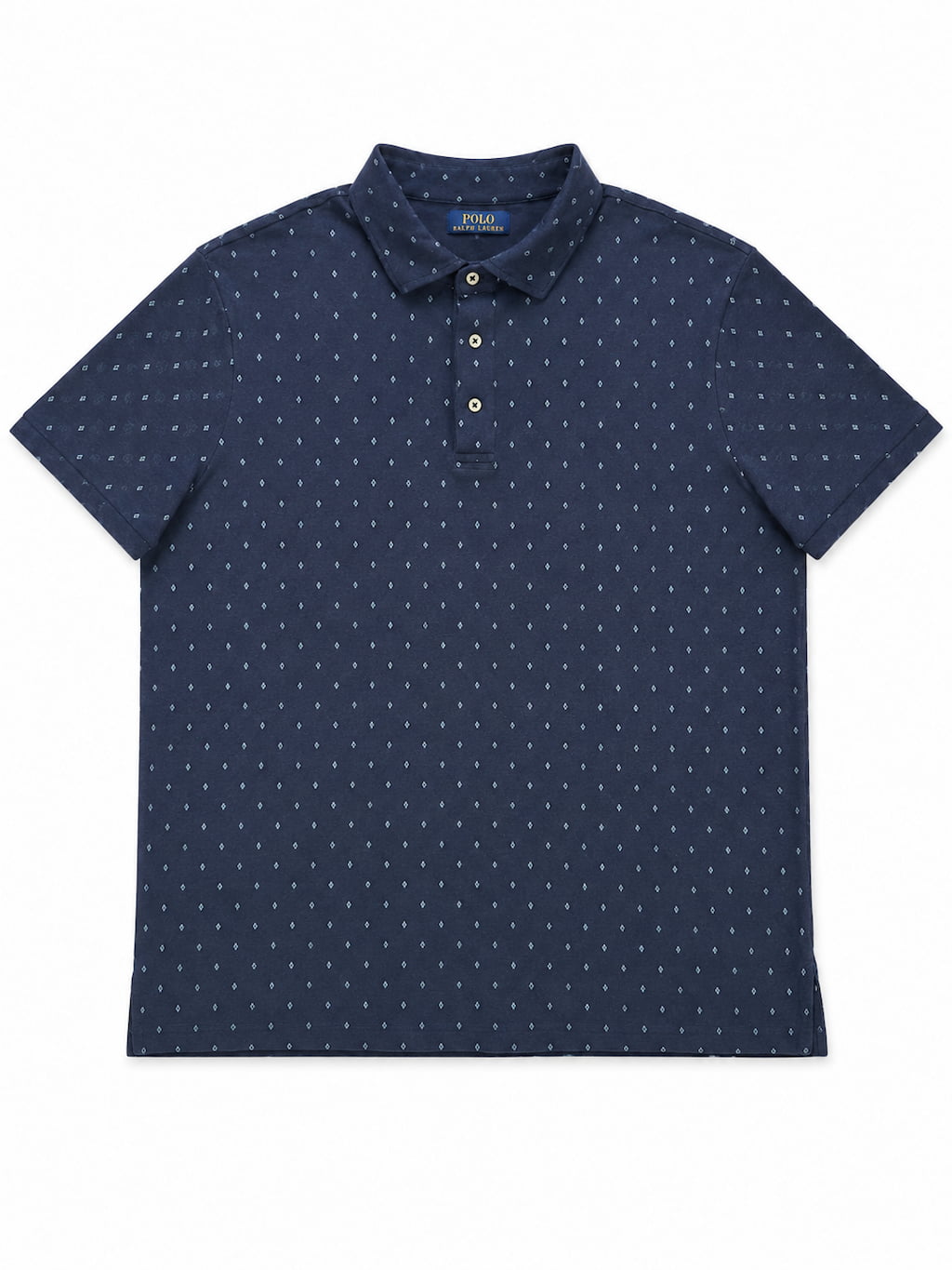 Polo Ralph Lauren bleue marine de seconde main plié en parfaite condition Grade A pour revendeurs.
