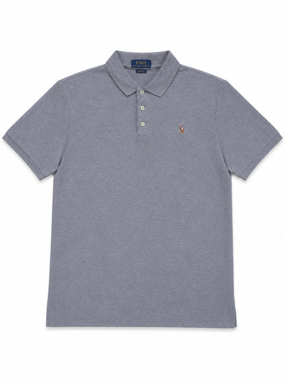 Polo Ralph Lauren gris de seconde main plié en parfaite condition Grade A pour revendeurs.