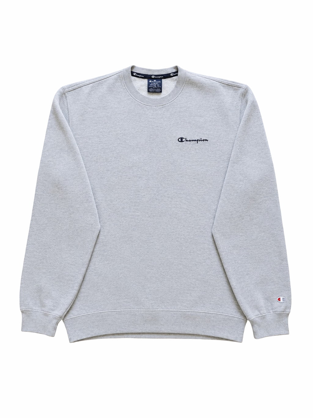 Pull Champion blanc de seconde main plié en parfaite condition Grade A pour revendeurs.