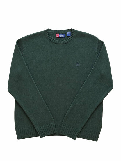Pull Chaps vert de seconde main plié en parfaite condition Grade A pour revendeurs.