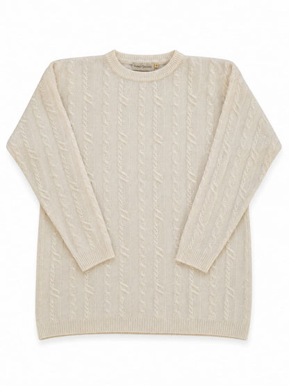 Pull Vintage blanc de seconde main pliés en parfaite condition Grade A pour revendeurs.