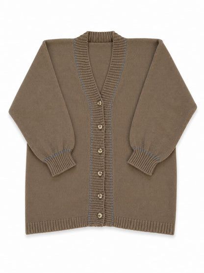 Pull Vintage marron de seconde main pliés en parfaite condition Grade A pour revendeurs.