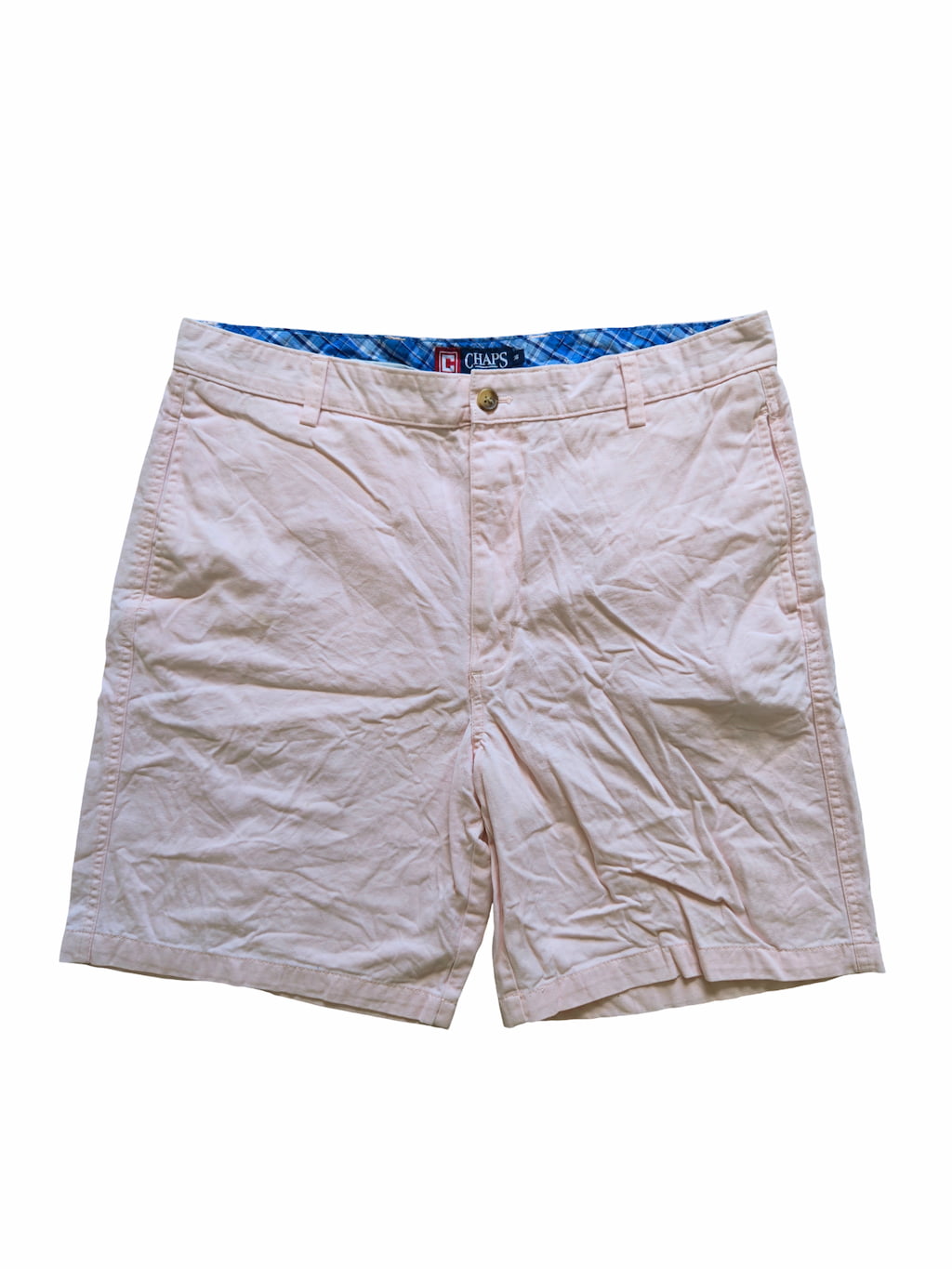 Short Chaps rose de seconde main plié en Grade B pour l'achat en gros.