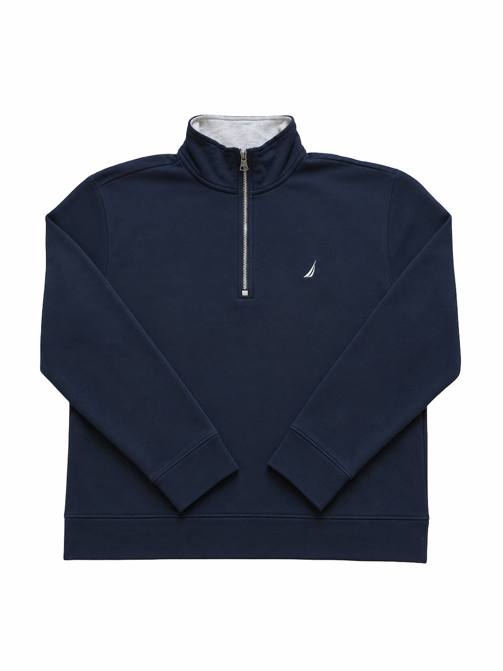 Sweat Nautica bleue marine de seconde main plié en parfaite condition Grade A pour revendeurs.